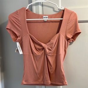 Aritzia salmon pink top BRAND NEW